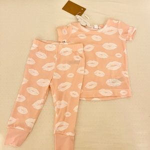 New Angel Dear Kisses/Pink S/S Loungewear Pajama Set 6-12 months